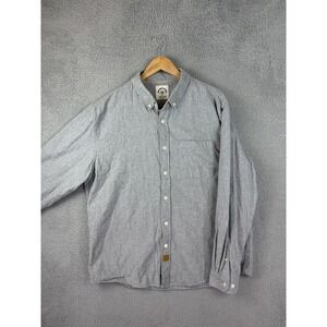 Customized Version Shirt Mens XL Gray 100% Cotton Long Sleeve Button Down Casual